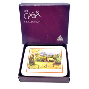 CASA COLLECTION Scenic Australia 6 Cork Placemat Coasters George Phillips Art
